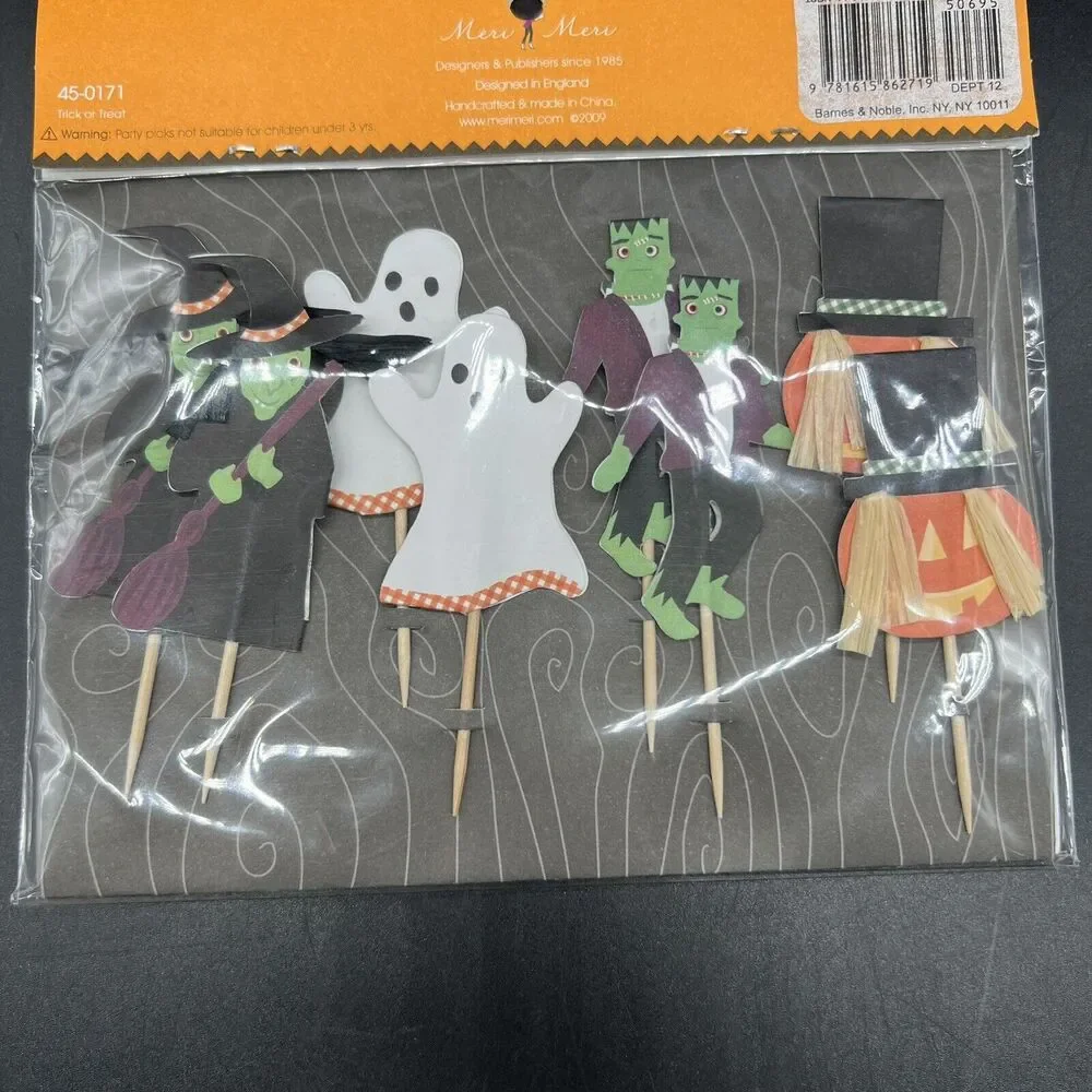 Halloween Cupcake Cake Toppers Trick or Treat 36 (3 pkgs of 12) Meri Meri